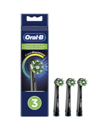 Oral-B Oral-B CrossAction with CleanMaximiser Black Edition Brush Heads Pack of 3