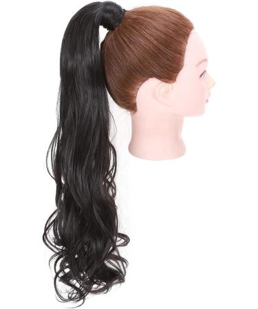 Ponytail Extension Wrap Around Long Straight Curly Clip in Ponytail Hair Extensions for Women Brown Black Blonde Hairpiece 24"-Curly Natural Black - Buy Online on GoSupps.com