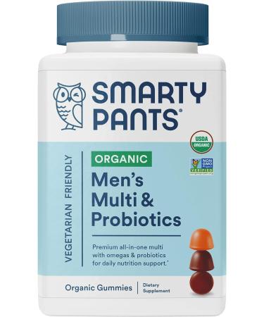 SmartyPants Organic Mens Multivitamins, Daily Gummy Vitamins: Probiotics, Vitamins C, D3, B12, Zinc & Omega 3 for Immune Support, Digestive Health, Energy, & Bone Health, 120 Gummies, 30 Day Supply Organic Mens Gummy