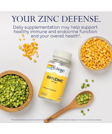 SOLARAY OptiZinc 30mg | Immune System | Methionine & Vitamin B6 | Dietary Supplement Lab Verified 100% PCR Bottles | 60 Vegetarian Capsules - Buy Online on GoSupps.com