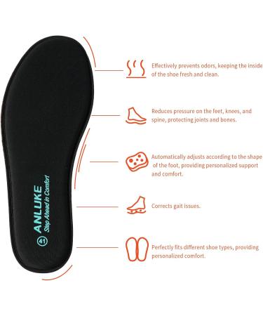 Memory Foam Insoles for Comfortable Work Boots Running & Hiking Shoes - Men & Women Replacement Cushions (Black 8-8.5W/6-6.5M - Buy Online on GoSupps.com