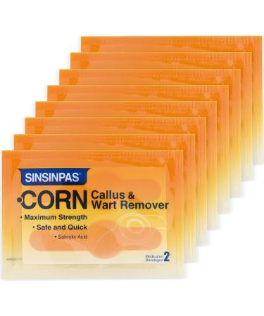 SINSINPAS Corn Callus & Wart Remover | Maximum Strength | 2 Pack (16 Patches) - Buy Online on GoSupps.com