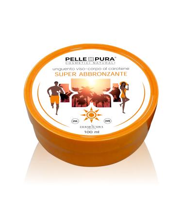 DERMOCURA Pure leather ointment super tanning for an intensive and lasting tan with carotene melanin activator effective in the sun or in loungers and waterproof 100 ml