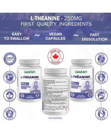 L-Theanine 250mg 180 Vcaps - BONUS SIZE - 180 Servings - HIGH POTENCY - Promotes Relaxation - Vegan - Made in Canada - Buy Online on GoSupps.com