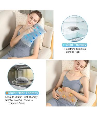 SuzziPad Microwavable Heating Pad with Washable Cover - 8x14, Grey | Pain Relief for Neck, Shoulder, Back, Knee | Moist Heat Pack for Cramps, Joint & Muscle Ache - Buy Online on GoSupps.com