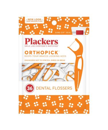 Plackers Orthopick Dental Flossers 36 Count