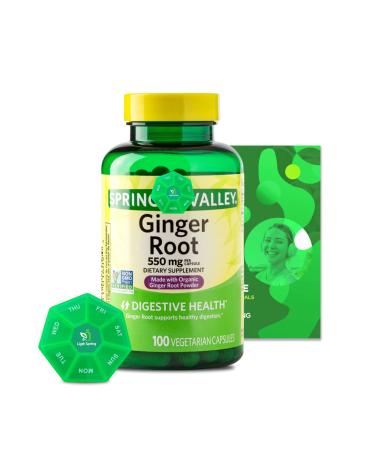 Ginger Root 550 mg 100 Vegetarian Capsules with Bundle Exclusive Vitamins & Minerals - A to Z - Better Ligth&Spring Guide