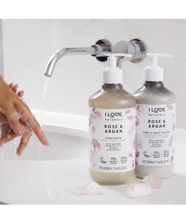 I Love Naturals Rose & Argan Hand and Body Lotion - Moisturizing for Dry Skin - Coconut Oil & Shea Butter - 16.9 oz - Floral Sandalwood Vanilla Scent - Buy Online on GoSupps.com