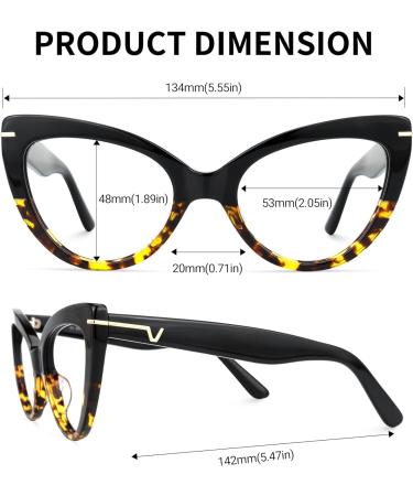 Voogueme Cat Eye Blue Light Blocking Reading Glasses for Women - UV Protection & Anti Eyestrain 1.25X Strength - Buy Online on GoSupps.com