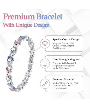 Jecanori Titanium Steel Magnetic Bracelets and Rings Set for Women with Ultra Strength Magnets - LH-Colorful | Includes Removal Tool and Gift Box - Buy Online on GoSupps.com