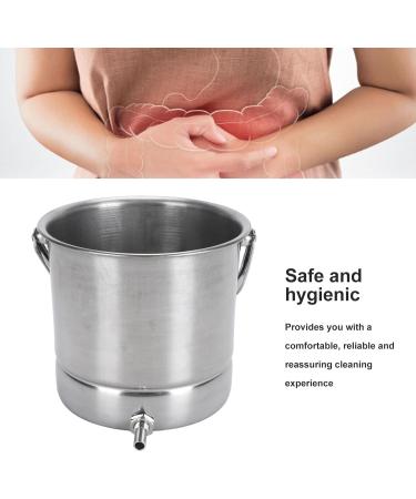 1.6L Stainless Steel Enema Bucket Kit - Rust Resistant Easy Installation Ideal for Colon Cleansing & Multiple Enema Types - Buy Internationally - Buy Online on GoSupps.com