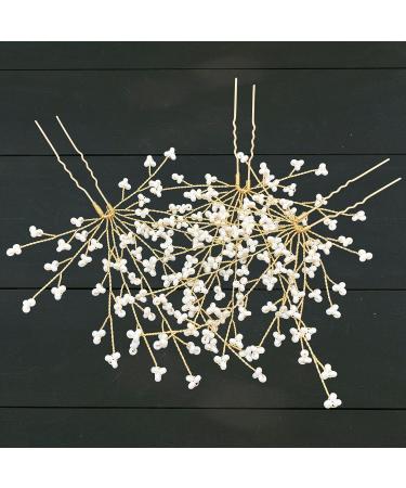 PRETTYLIFE 3Pcs White Pearl Wedding Hair Pins - Bridal Hair Accessories for Women and Flower Girls - Buy Online on GoSupps.com
