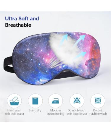 Premium Silk Eye Mask for Sleeping - 100% Pure Silk Adjustable Strap Ultra Comfortable Sleep Blindfold for Men & Women - Starry Sky Design - Buy Online on GoSupps.com