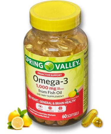 Omega 3 1000mg- Fish Oil 60 softgels (Pack of 1) Boxed by Fusion Shop Store - Buy Online on GoSupps.com