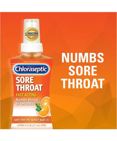 Chloraseptic Sore Throat Spray Citrus Flavor 6 fl oz 3 Pack - Buy Online on GoSupps.com