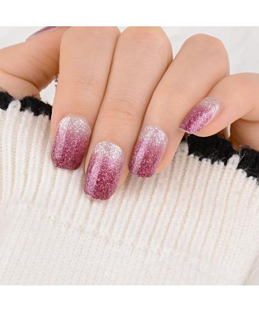 6 Sheets Glitter Gel Nail Strips Gradient Nail Gel Polish Wraps Soft Self-Adhesive Nail Full Wraps Nail Strips Sticker Nail Tips Nail Wraps Sticker Decals Glitter Gradient - Buy Online on GoSupps.com