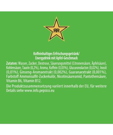 Buy Rockstar Energy Drink Sour Apple - 12 x 500ml | Refreshing Caffeinated Energy Kick - International Shipping Available - Buy Online on GoSupps.com