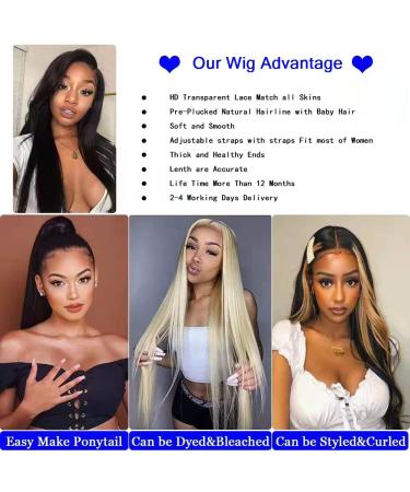 Lace Front Human Hair Wig 22 Natural Black - Pre Plucked with Baby Hair, 150% Density Brazilian Virgin Hair - HD Transparent Lace Frontal Wig for Black Women - Buy Online on GoSupps.com