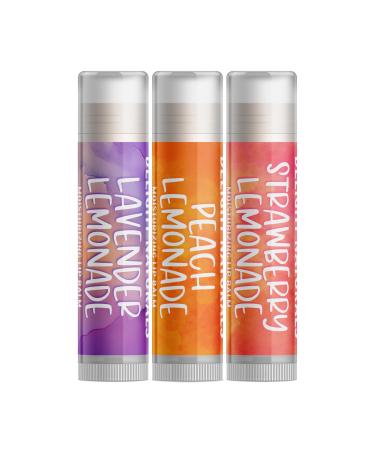 Delight Naturals Summer Lemonades Lip Balm Gift Set - Lavender Lemonade Peach Lemonade Strawberry Lemonade