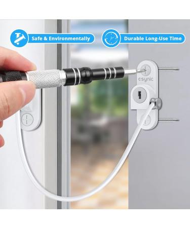 eSynic Window Restrictor 8Pcs Set - Child Safety Locks for Upvc Windows | White, Durable & Reliable with Screws&Keys - Buy Online on GoSupps.com