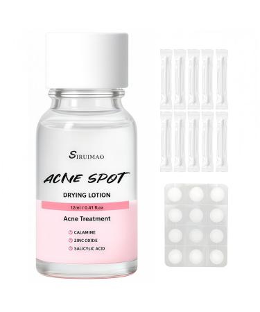 SIRUIMAO Premium Drying Lotion with Swab Overnight Solution For Face and Body Dry Out Pimples Blemishes Zits And Clean Pores 12ml / 0.41 FlOz