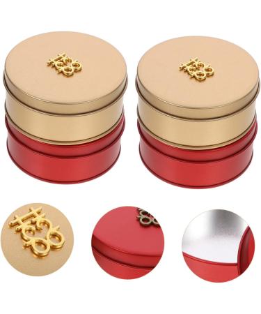 Alipis 4 pcs Aging Storage Candy Round Tinplate Delicate Sweets Wedding Cans Ing Candies Containers - Buy Online on GoSupps.com