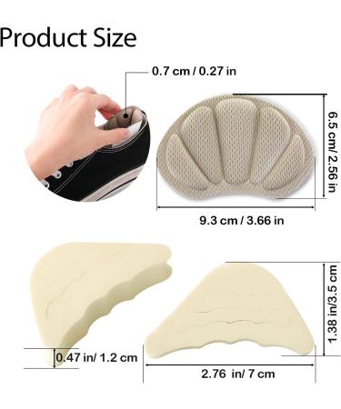 Sibba 6 Pairs Shoe Fillers - Adjustable Toe Inserts & Heel Grips Liner Set for Big Shoes - Pain Relief & Foot Care - Nude - Buy Online on GoSupps.com