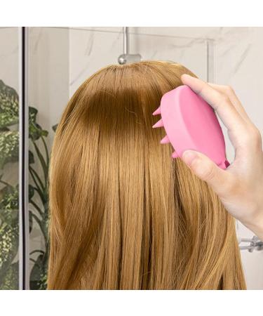 Hair Massage Device - Manual Scalp Brush with Handle | Dual-Use Hair Cleaning & Head Massage Accessory - Tayst Pink Shiny Arc for Women - Buy Online on GoSupps.com
