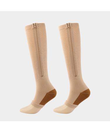 Docen sports socks with zipper compression stockings 3-3 pairs S/M_Progressive Medical compression stockings for men and women 20-65 mmHg knee socks S/M 3-3 couples
