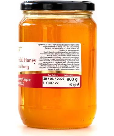 900 g Organic Raw Herbal Bee Honey wild herb meadows - Buy Online on GoSupps.com