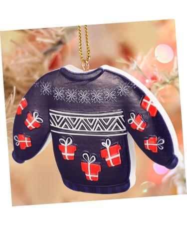 Alipis 4pcs Pendant Resin Xmas Design Party Home Christmas Pendants Sweater Tree Ornament Festival Hanging Bluex4pcs 9x6cmx4pcs - Buy Online on GoSupps.com