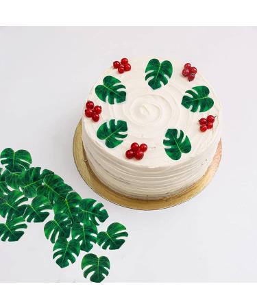 48pcs Edible Tropical Turtle Leaves Cupcake Toppers  CGHCEAIÂ  Palm Leaves Cake Decoration For Hawaii Theme Jungle Party Cake Toppers Birthday Party Supplies - Buy Online on GoSupps.com