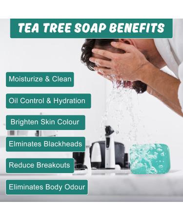 Antifungal Antibacterial Tea Tree Soap Organic Natural Soap Bar Handmade Antifungal Antibacterial Treatment Soap for Athletes Foot Scrub Soap Bar for Tinea Versicolor Folliculitis Ringworm Jock Itc - Buy Online on GoSupps.com