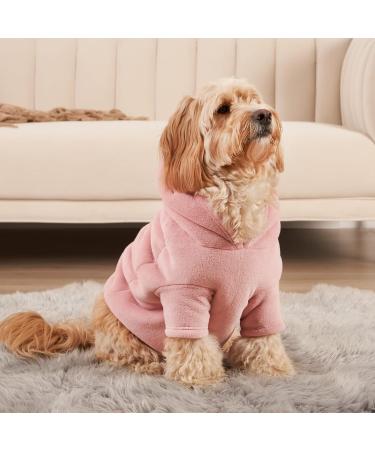 OHS Fleece Dog Hoodie Sherpa Lined Reversible Cosy Pet Clothing - Large Blush Pink - Buy Online on GoSupps.com