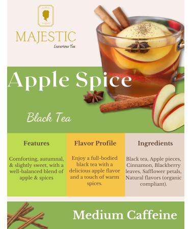 Majestic Tea Gift Set - Premium Apple Spice Loose-Leaf Tea Bag Of (30 gm) Paired with an Elegant Mug and Stainless Steel Tea Strainer - A Taste of Luxury - Buy Online on GoSupps.com