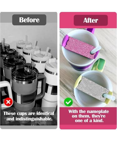 12 Pcs Acrylic Cup Nameplate Handmade Lid Labels Glitter Acrylic Nameplate Cards for 30/40 oz Cups Unique Gift Handmade Acrylic Cup Labels Multi-Color J - Buy Online on GoSupps.com