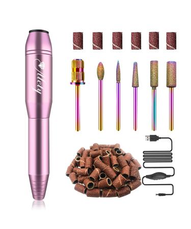 Alety Electric Nail Drill Kit  Portable Electric Nail File Set for Acrylic Gel Nails  Professional Nail Drill Machine Efile Manicure Pedicure Tools with Iridescent Nail Drill Bits for Home Salon Use