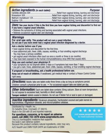 Buy AZO Yeast Plus Tablets 60 Count - Supports Healthy Balance & Vaginal Health | Fast International Shipping - Buy Online on GoSupps.com