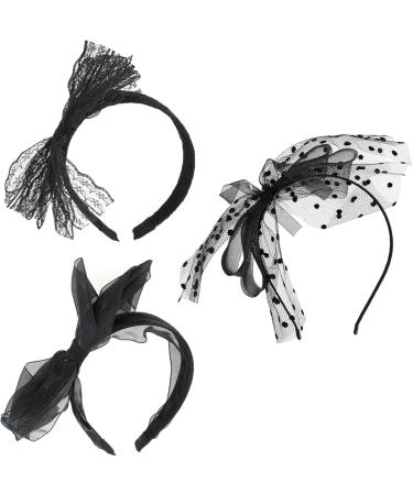 SUNTRADE Women 80's Party Lace Headband with Bow 80s Costumes Accessories Set of 3 - Buy Online on GoSupps.com