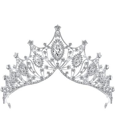 Wedding Diadem Krone Strass crown crystals tiara bride Tiara Dademaem diademe for girls crystal princess tiara birthday adult for wedding ceremony halloween banquet (silver) - Buy Online on GoSupps.com