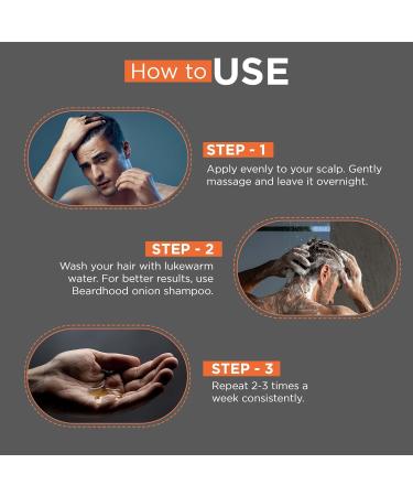 BEARDHOOD Onion Hair Oil with Redensyl for Hair Growth Mineral Oil & Paraben Free 3.3 Ounce/100ML - Buy Online on GoSupps.com