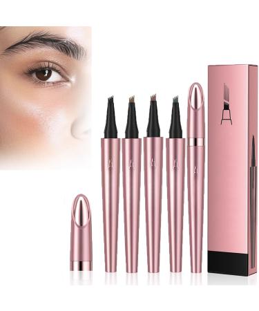 Upgraded Magic Eyebrow Pencil 3D Waterproof Microblading Eyebrow Pencil Contouring Pen 4 Tip Microblade Precise Eyebrow Pen Natural Long-Lasting Fine Stroke Microblading Eyebrow Pencil (4 Color)