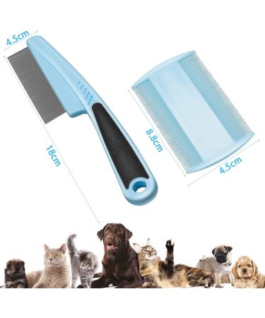 Flea Comb 2Pcs Flea Comb for Cat Dog Fine Teeth Lice Combs Metal Head Comb Tear Stain Remover Combs Pet Grooming Comb for Dogs Cats Small Pets - Buy Online on GoSupps.com