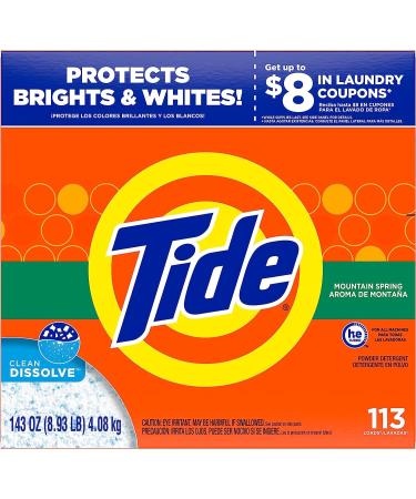 Tide Powder Laundry Detergent Mountain Spring 143 oz (Packaging May Vary) 143 Ounce (Pack of 1) Mountain Spring