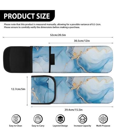 Blue Marble Print Neoprene Curling Iron Holder | Water Resistant & Heat Resistant Travel Organizer for Women - Buy Online on GoSupps.com