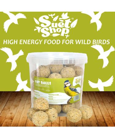 The Suet Shop 80g x 50 Standard Suet Fat Balls - High Energy & Protein for Wild Birds - Buy Online on GoSupps.com