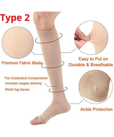 Zmerch Unisex Knee Compression Socks - Varicose Vein Support Stretchy Cooling Black - Buy Online on GoSupps.com