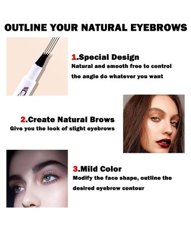 Eyebrow Pencil Microblading Pen | Waterproof Long-Lasting Dark Grey Eyebrow Makeup - Buy Online on GoSupps.com