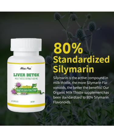 Milk Thistle,500 Mg Milk Thistle Supplement Per Capsule,Liver Health Support,Vegan and Non-GMO, 60 Capsules(1 Bottle) 60 Count (Pack of 1) - Buy Online on GoSupps.com