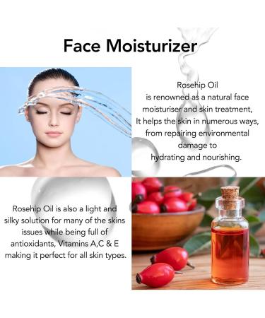 Rosehip Oil - 60ml Organic Cold Pressed 100% Pure Natural Hydrating Nourishing - Buy Online on GoSupps.com